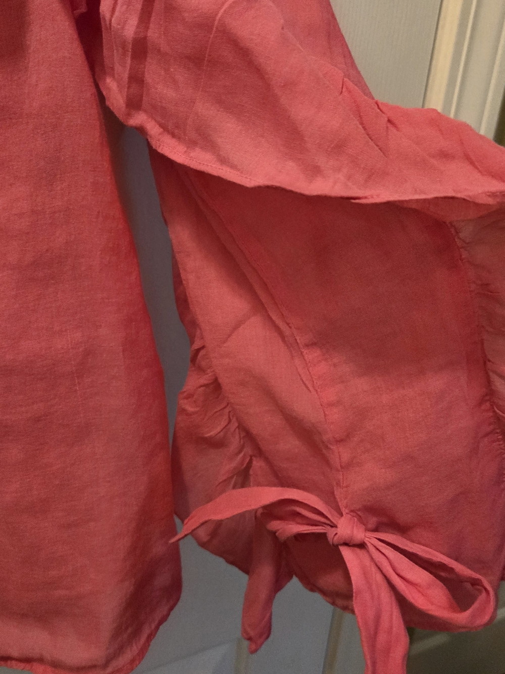 Zara Pink Ruffle-Trim Button-Front Blouse - Picture 4 of 4